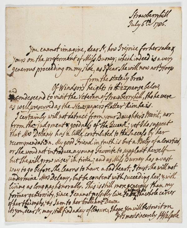 Letter to Charles Burney...