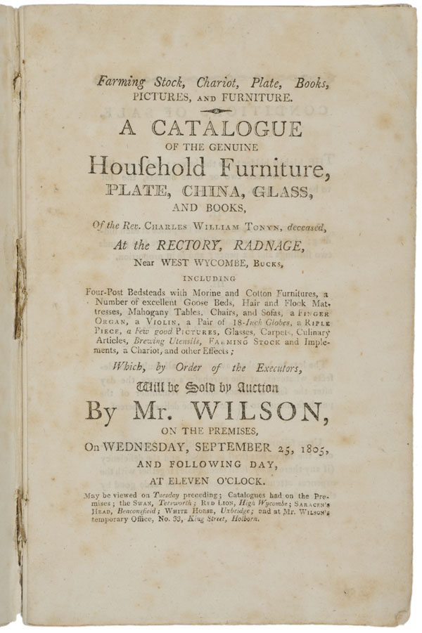 Catalogue of the genuine household furniture...